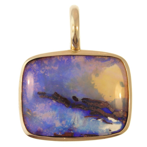 Tahitian Artist 14k Yellow Gold Opal Statement Pendant