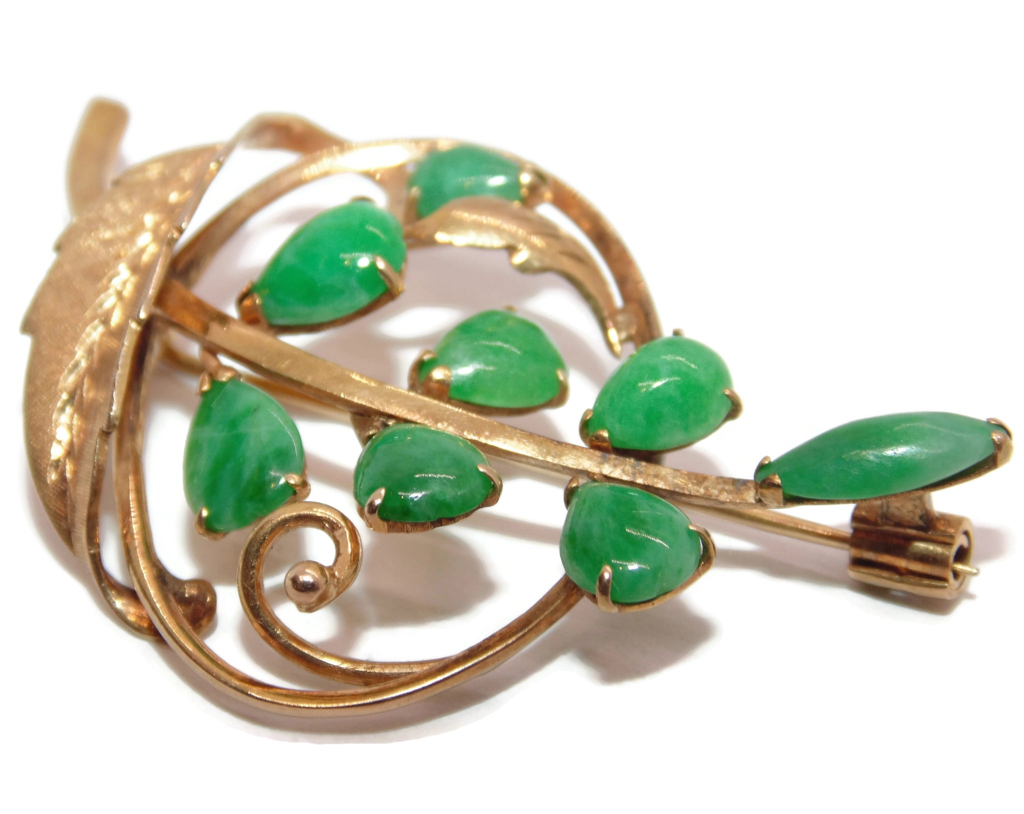 Vintage Jade Brooch good Pin