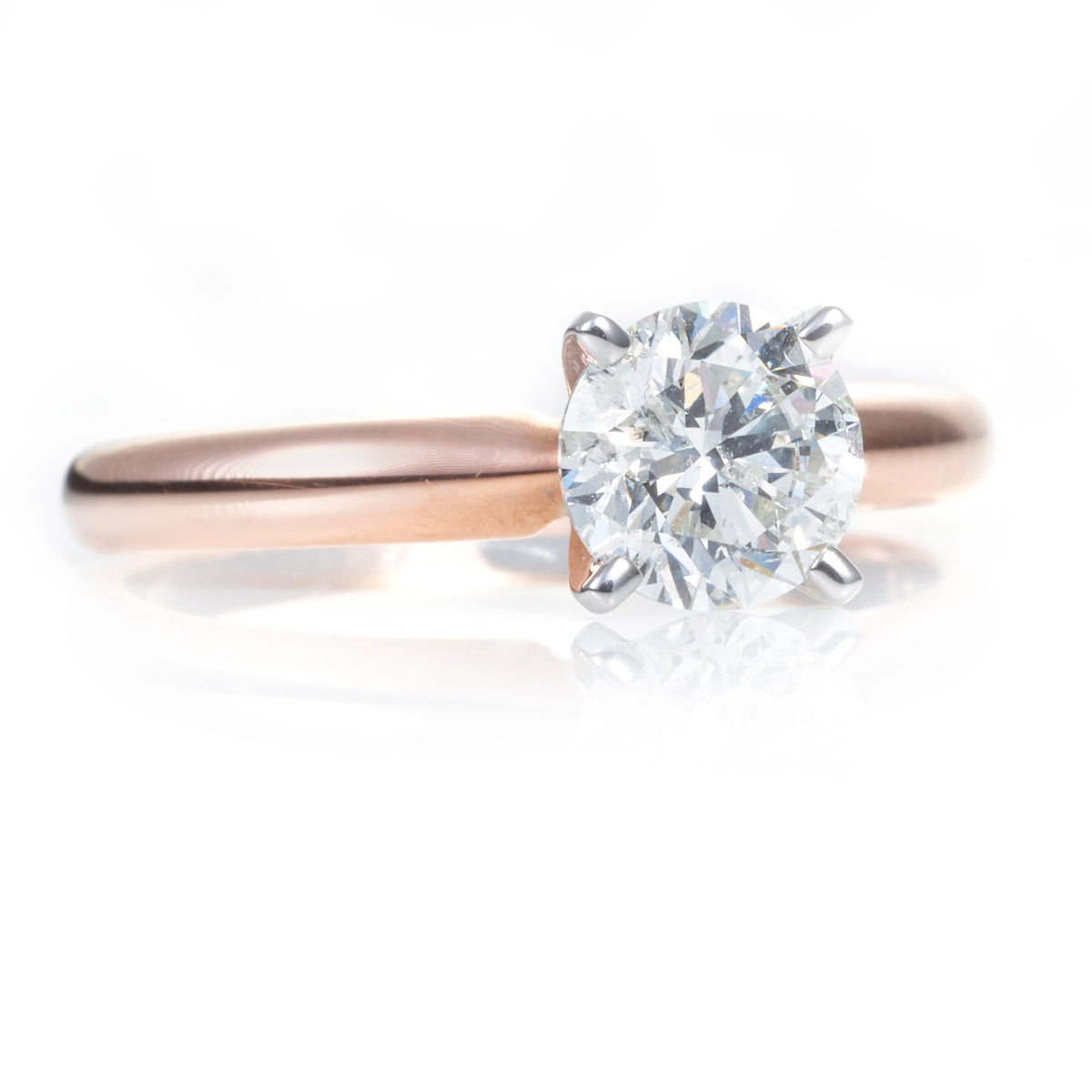 14k Rose Gold Round-Cut Solitaire Diamond Ring – Menashe and Sons Jewelers